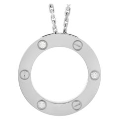 Cartier Love 18K White Gold Diamond Pendant Necklace