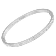 Cartier LOVE 18K White Gold Diamond Small Model Bracelet Size 18 CA06-120825