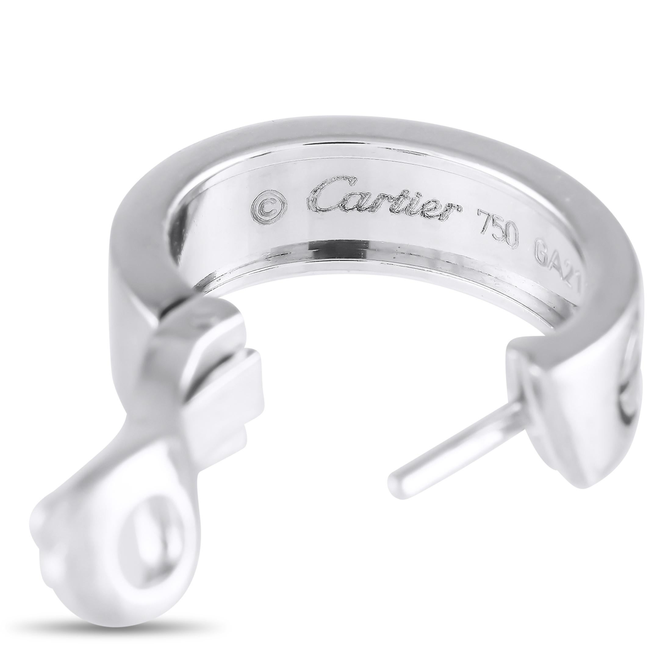 Cartier LOVE Ohrringe aus 18 Karat Weißgold mit Creolen im Zustand „Hervorragend“ in Southampton, PA