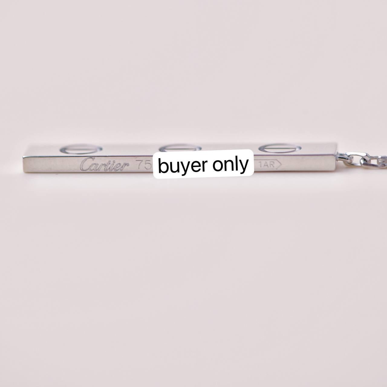 Cartier Love Collier pendentif à longs glands en or blanc 18 carats en vente 2