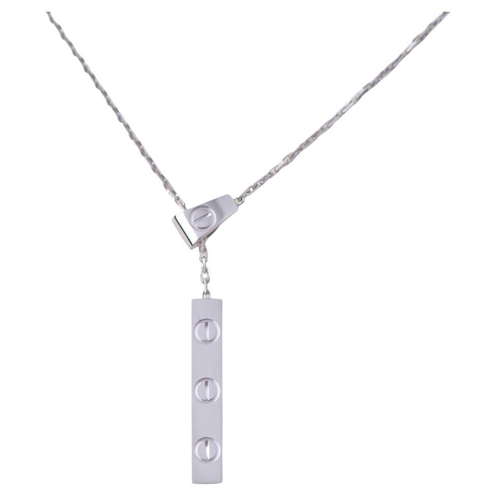 Cartier Love Collier pendentif à longs glands en or blanc 18 carats