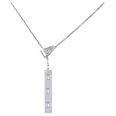 Cartier Love 18k White Gold Long Tassels Pendant Necklace