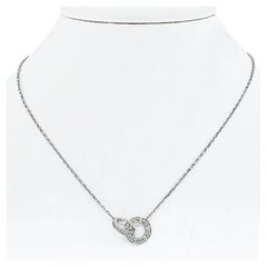 Cartier Love 18K White Gold Love Diamond Pave Pendant Necklace