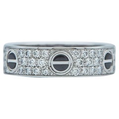Cartier Love 18K White Gold Love Ring Ceramic and Diamond