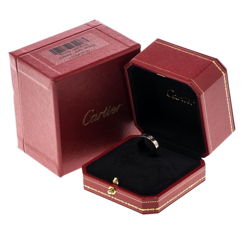 Cartier Love 18k White Gold Mini Ring Size 49 2