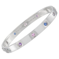 Cartier LOVE Bracelet de pierres précieuses multicolores en or blanc 18 carats