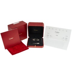 Cartier Love 18k White Gold Narrow Bangle Bracelet 17