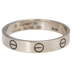 Cartier Love 18K White Gold Narrow Wedding Band Ring Size 59