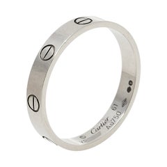 Cartier Love 18K White Gold Narrow Wedding Band Ring Size 61