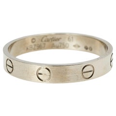 Cartier Love Alliance étroite en or blanc 18 carats, taille 61