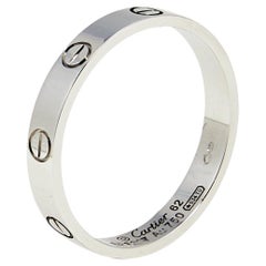 Cartier Love 18K White Gold Narrow Wedding Band Ring Size 62