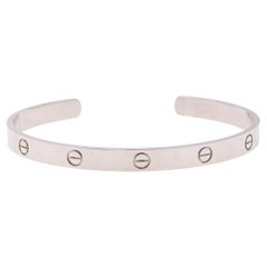 Cartier Love 18k White Gold Open Cuff Bracelet 21