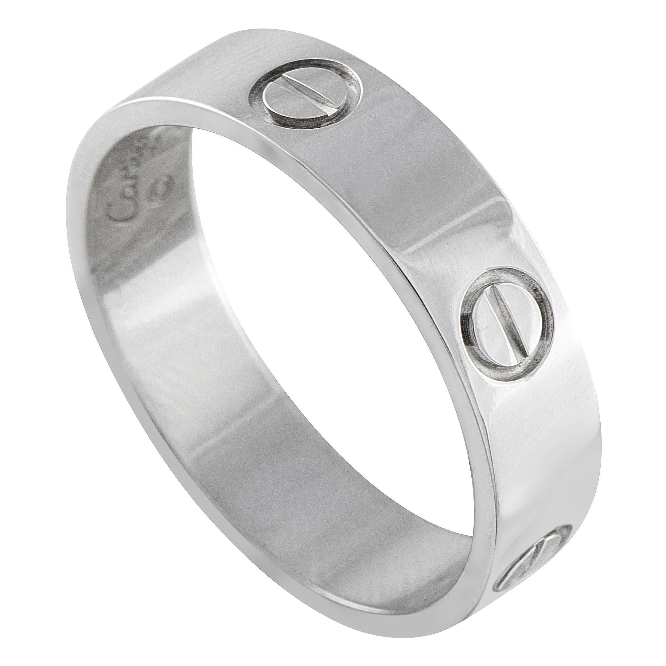 Cartier LOVE 18K White Gold Ring CA14-122225 en vente