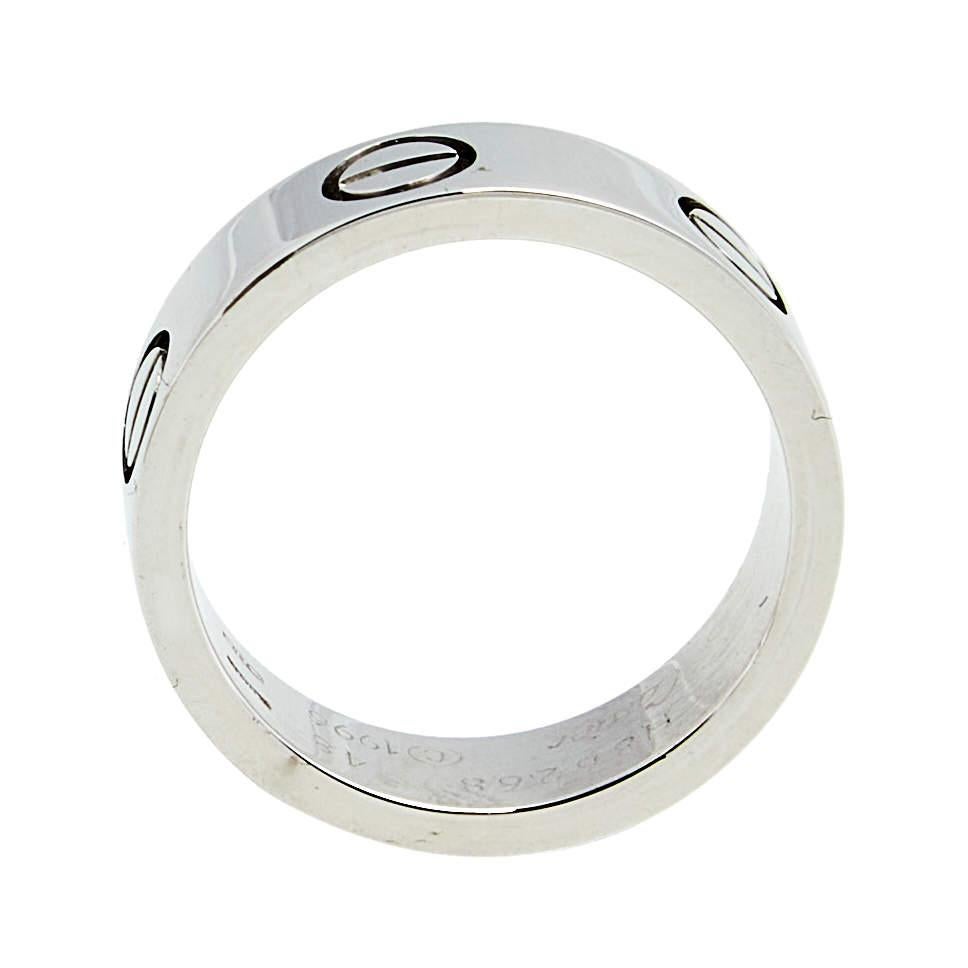 Cartier Love 18K White Gold Ring Size 48 1