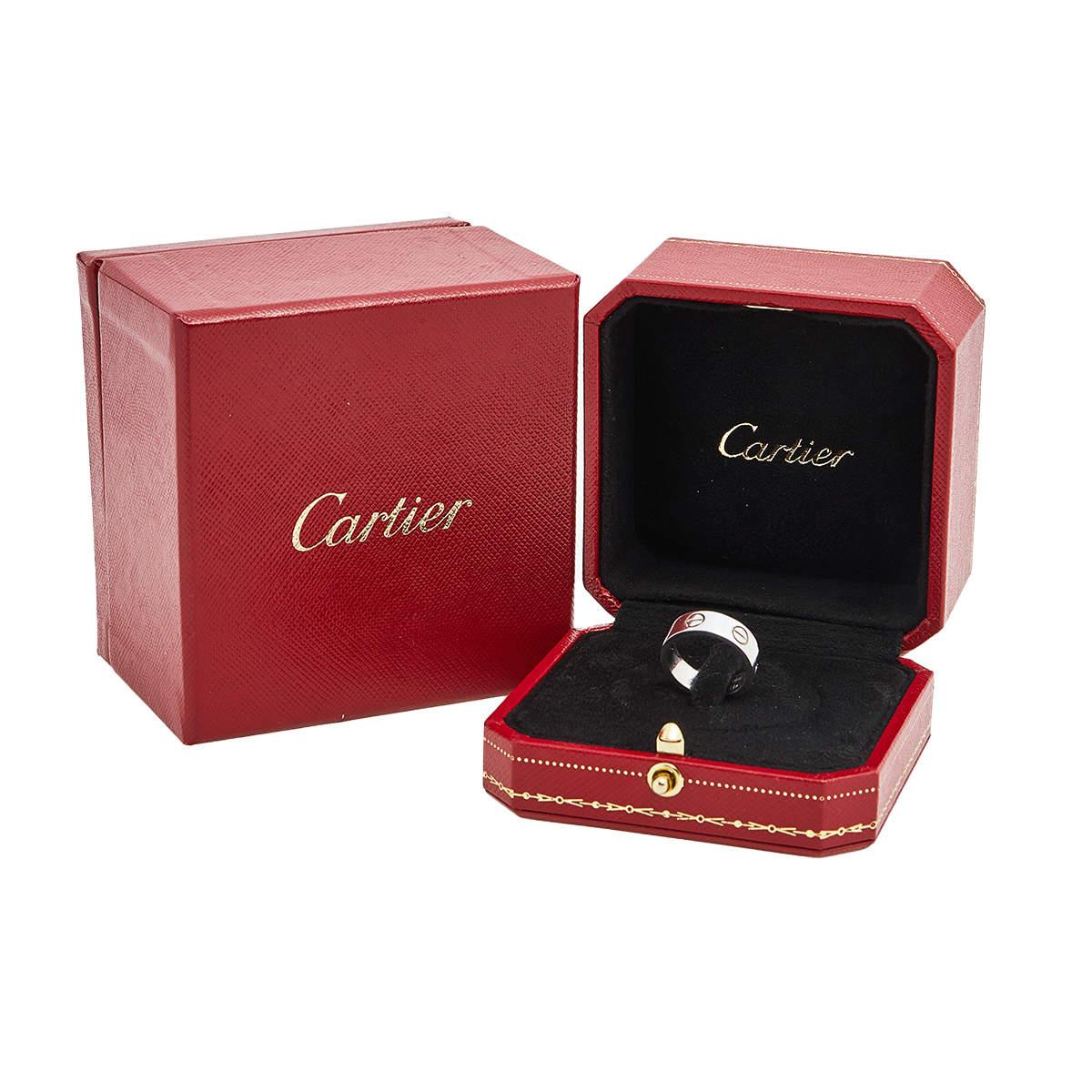 Cartier Love 18K White Gold Ring Size 48 4