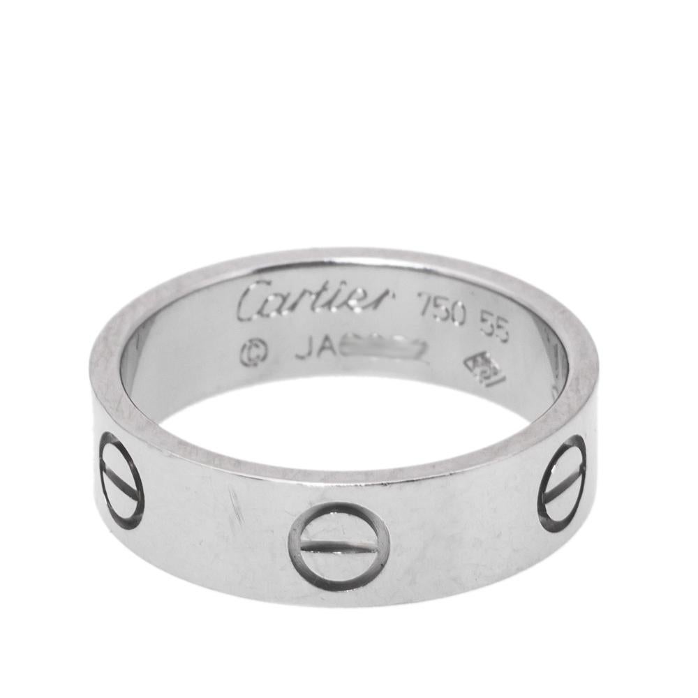 Cartier Love 18K White Gold Ring Size 55