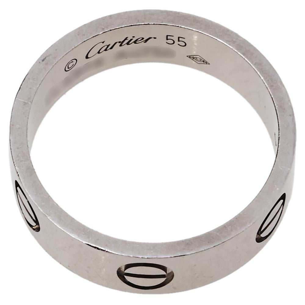 Cartier Love 18K White Gold Ring Size 55 1