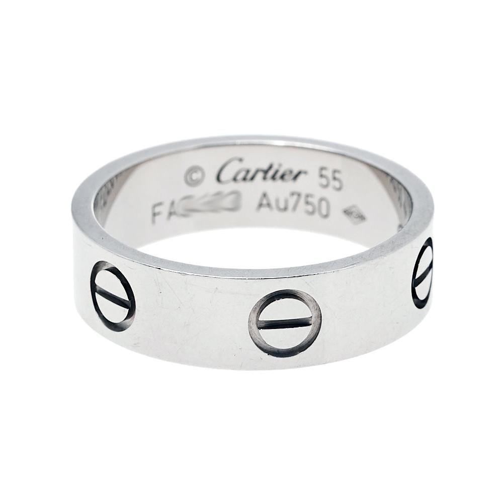 Cartier Love 18K White Gold Ring Size 55