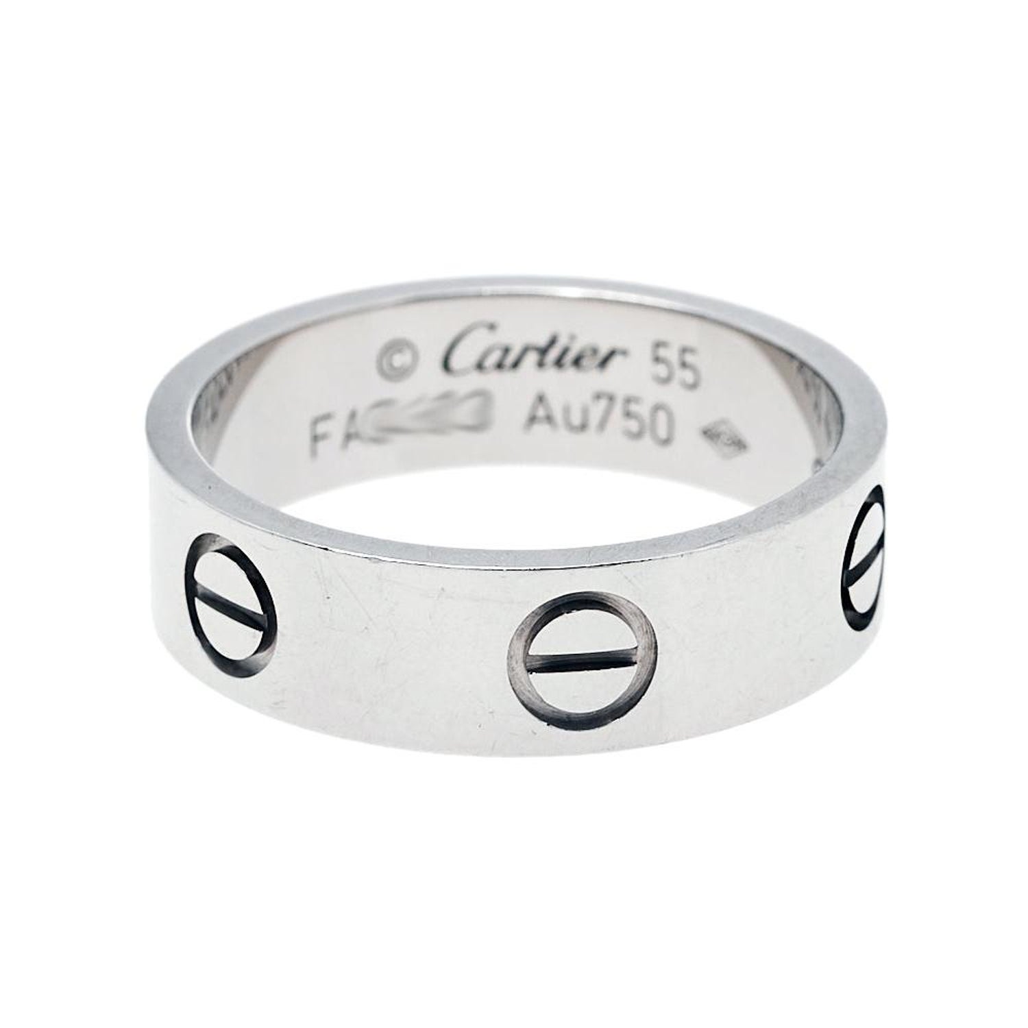 Cartier Love 18K White Gold Ring Size 55 at 1stDibs