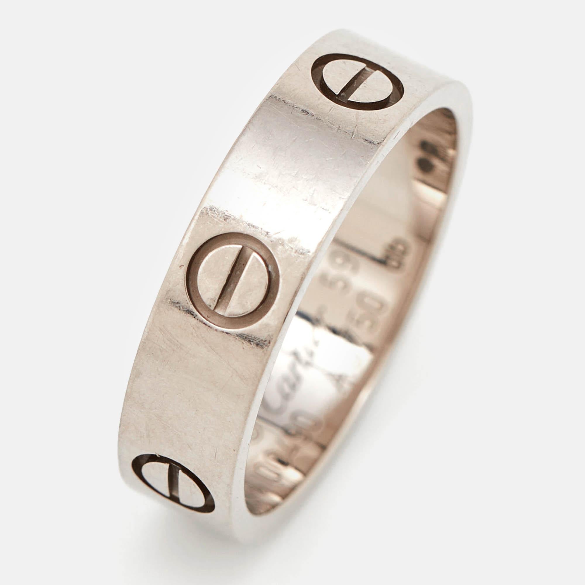 Cartier Love 18k Weißgold Ring Größe 59 Damen
