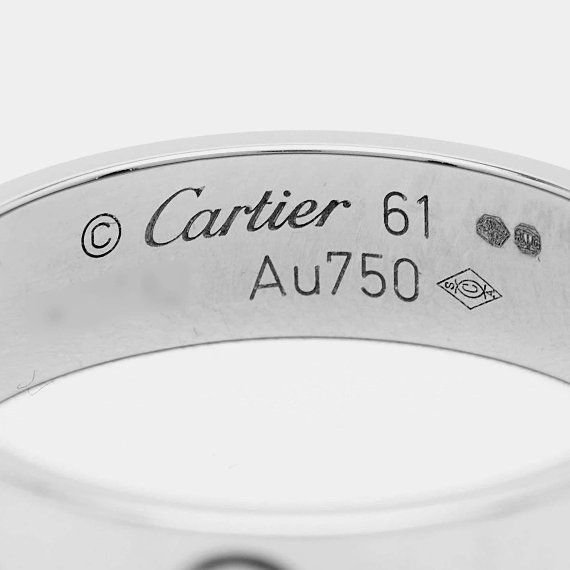 Women's Cartier Love 18k White Gold Ring Sizr 61