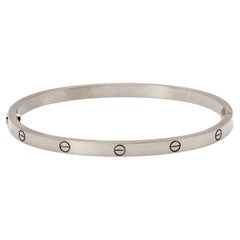 Cartier Love 18k White Gold Small Bangle Bracelet 16