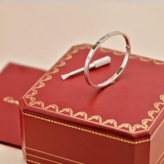 Cartier Love 18K White Gold Small Model Bracelet Size 16