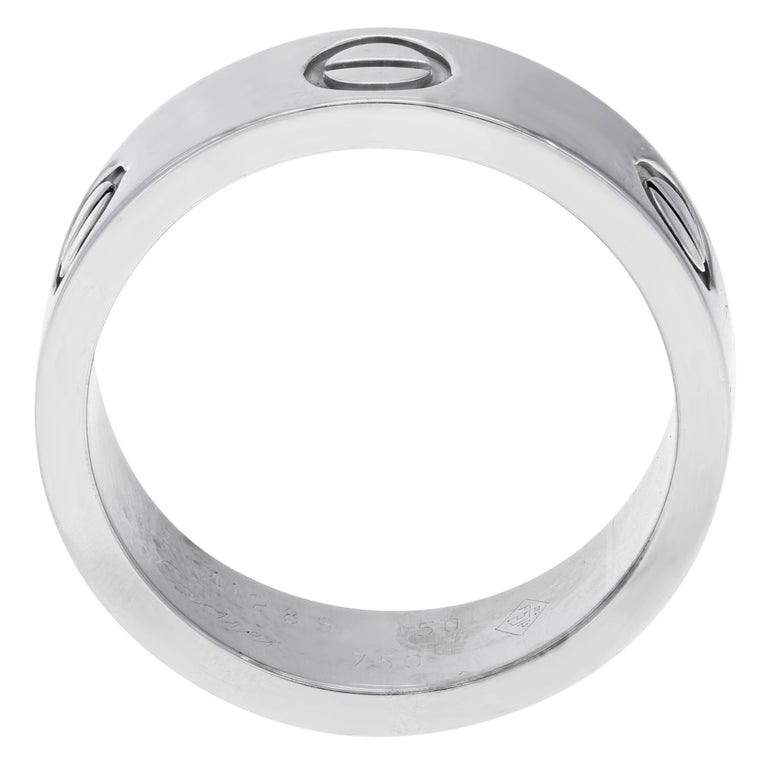 Cartier Love 18 Karat White Gold Unisex Band Ring at 1stDibs | cartier ...