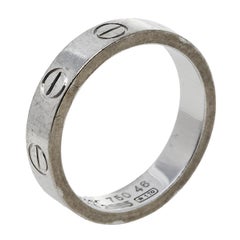 Cartier Love 18K White Gold Wedding Band Ring Size 46