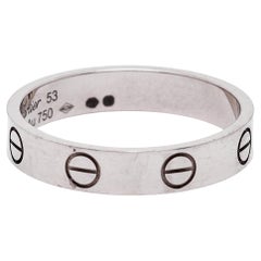 Cartier Love 18k White Gold Wedding Band Ring Size 53