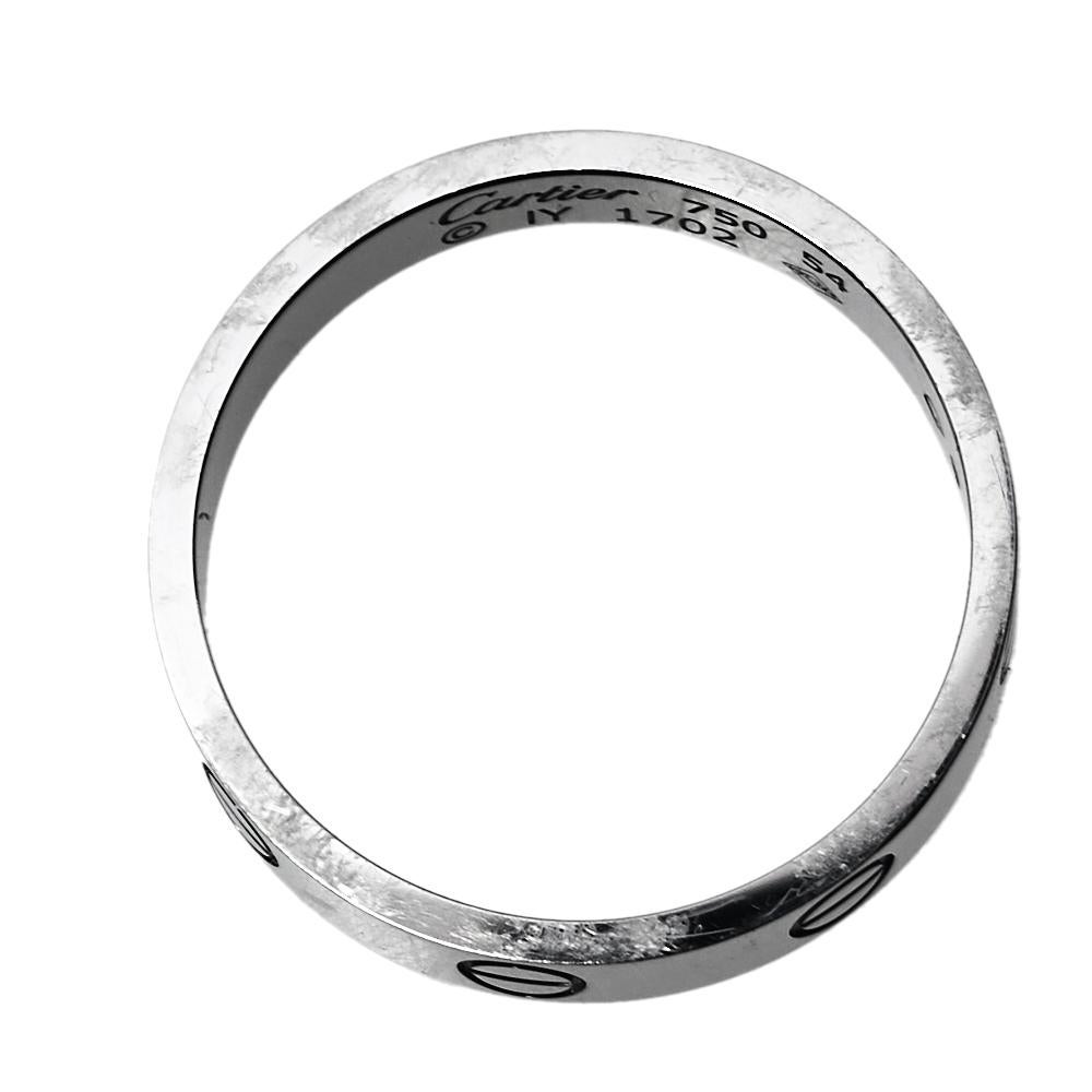 Cartier Love 18K White Gold Wedding Band Ring Size 54 1