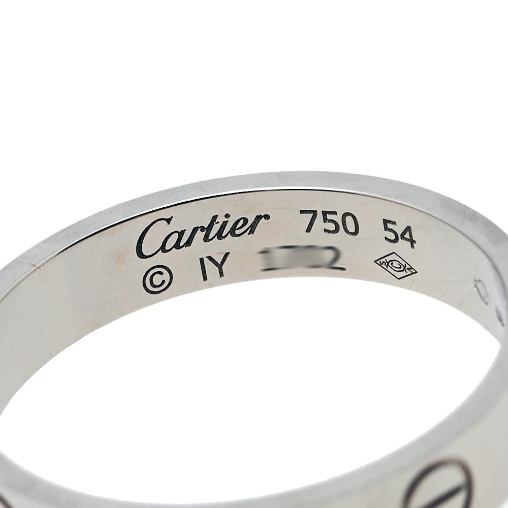 Cartier Love 18K White Gold Wedding Band Ring Size 54 3