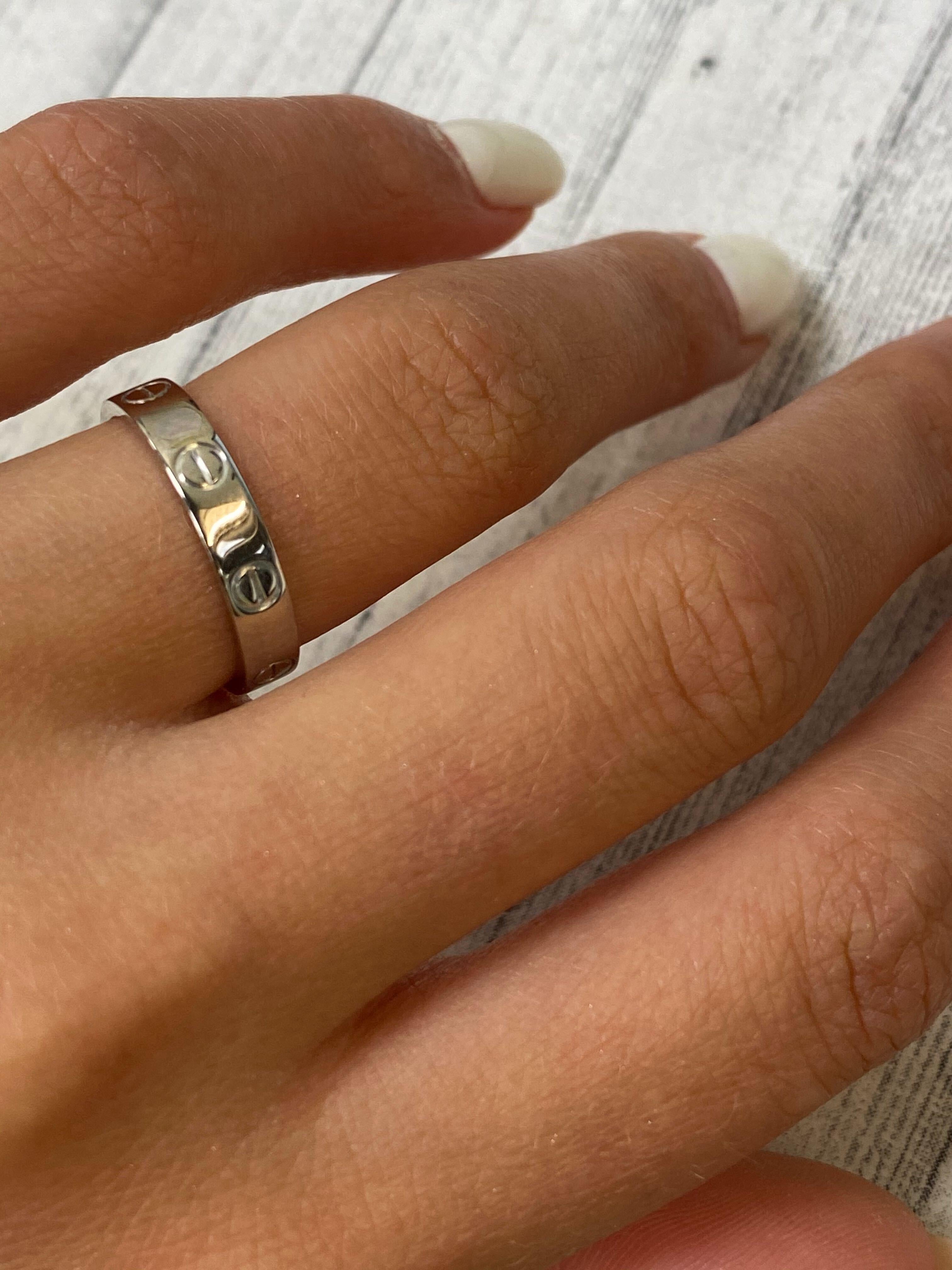 Cartier Love 18 Karat Weißgold Hochzeit Band Ring Damen