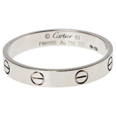 Cartier Love 18K White Gold Wedding Band Ring Size 63