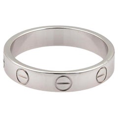 Used Cartier love 18K White gold wedding ring Size 51 width 3.6mm
