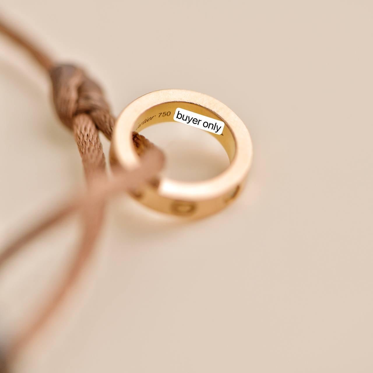 Cartier Love 18k Yellow and Rose 4 Diamond Sevres Porcelain Brown Cord Bracelet 1