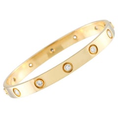 Cartier Love 18k Yellow Gold 10 Diamond Bracelet