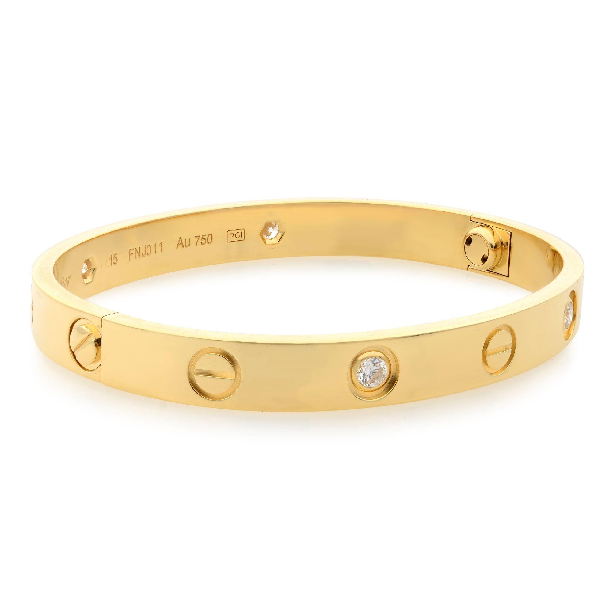 cartier love bracelet 4 diamonds