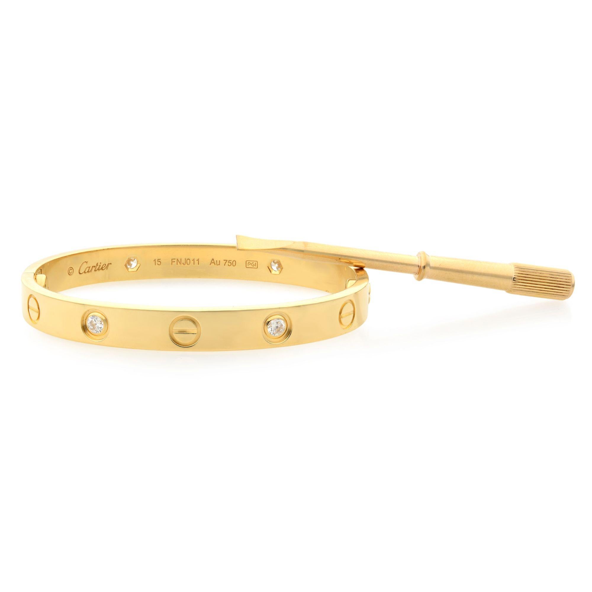 cartier bracelet 4 diamonds