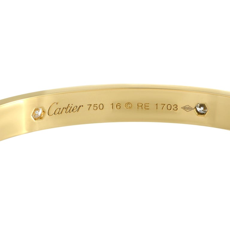 Cartier LOVE Bracelet en or jaune 18 carats avec 4 diamants En vente sur  1stDibs