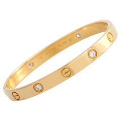Cartier LOVE Bracciale in oro giallo 18 carati con 4 diamanti misura 16