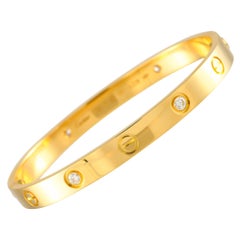 Cartier LOVE Pulsera 4 Diamantes Oro Amarillo 18K Talla 17 CA01-120524