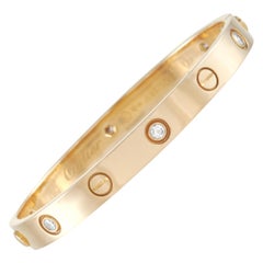 Cartier LOVE 18k Yellow Gold 6 Diamond Bracelet