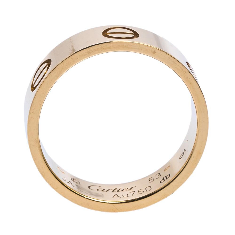 Cartier LOVE 18K Yellow Gold Band Ring 53 1