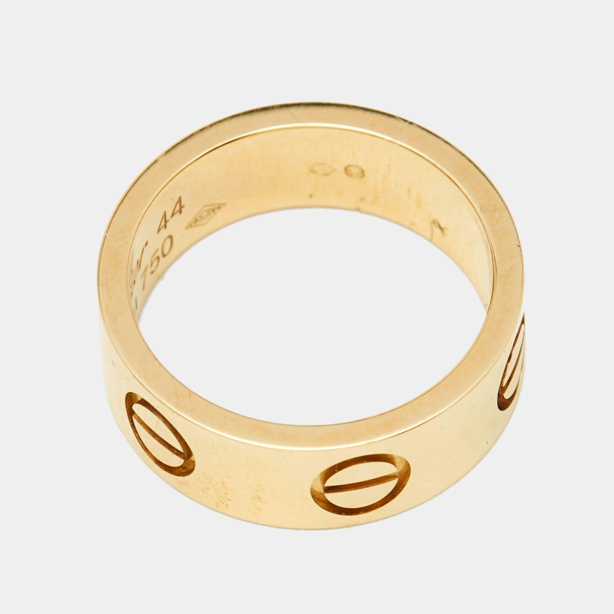 Cartier, bague Love en or jaune 18 carats, taille 44 Excellent état à Dubai, Al Qouz 2