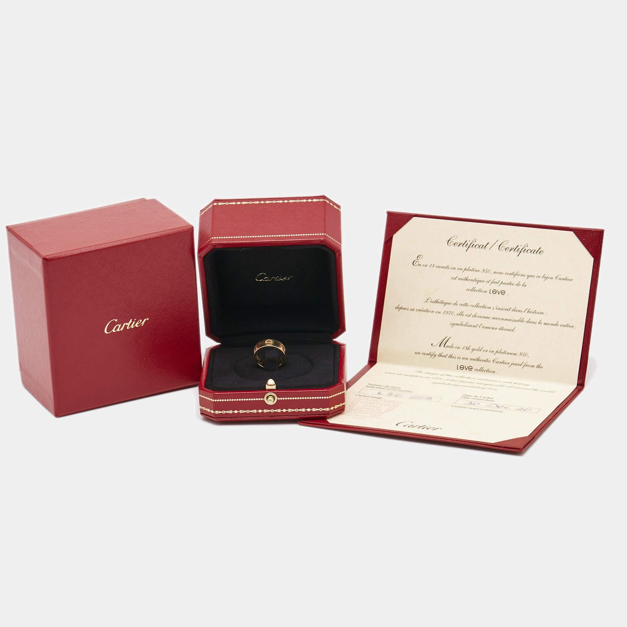Cartier, bague Love en or jaune 18 carats, taille 44 1