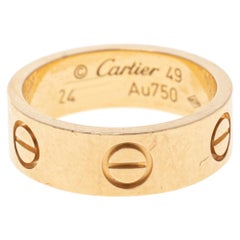 Cartier Love 18K Yellow Gold Band Ring Size 49