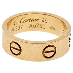 Cartier Love 18K Yellow Gold Band Ring Size 49