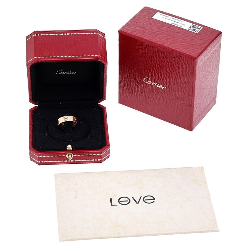 Women's Cartier Love 18K Yellow Gold Band Ring Size 49