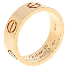 Cartier Love 18K Yellow Gold Band Ring Size 49